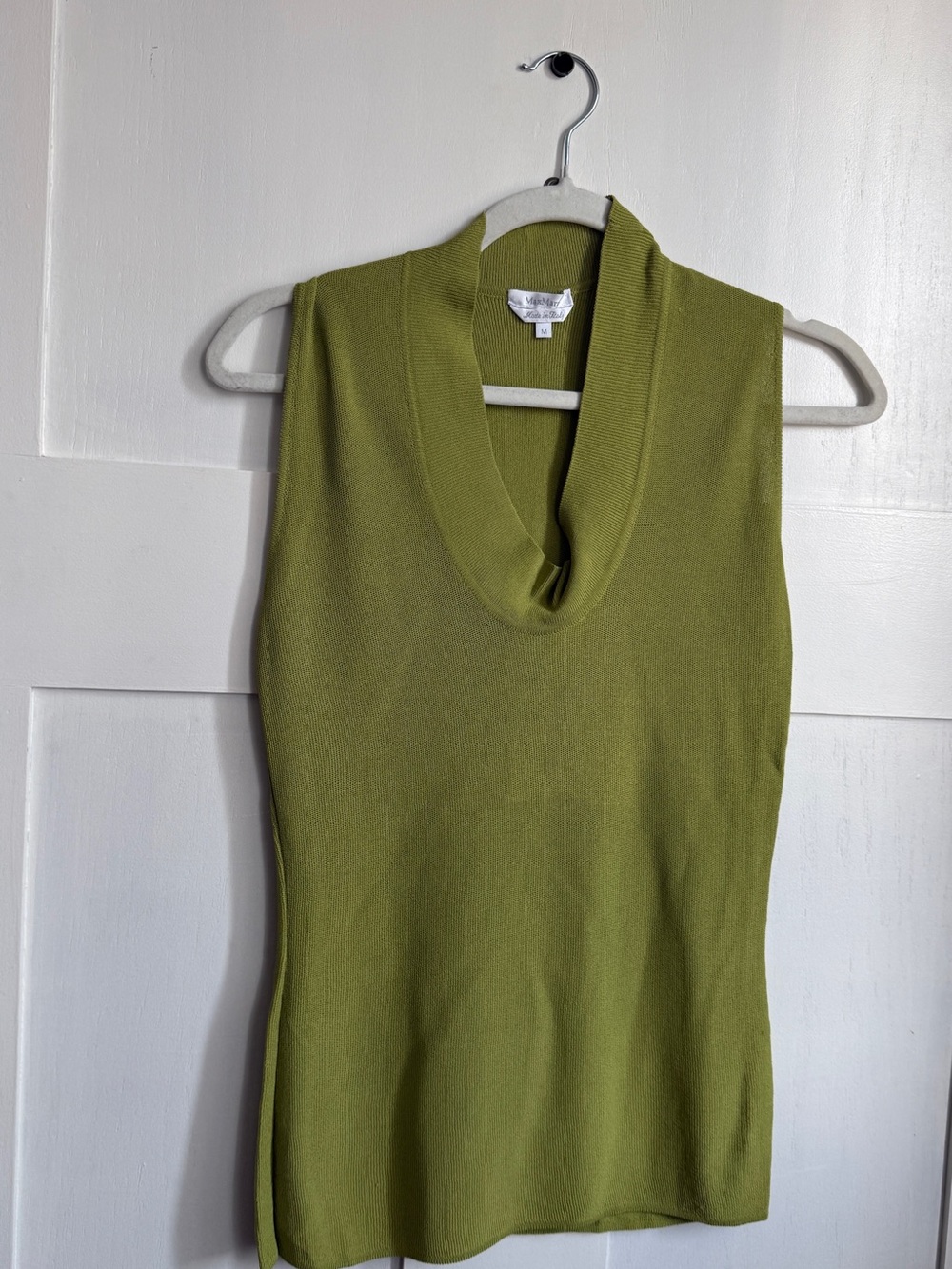 MaxMara Sleeveless Cowl Neck Sweater - Olive